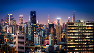 City skyline night lights architecture 2 - cui bai free wallpaper