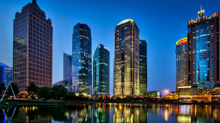 Tokyo city skyline lake night - skyscraper free wallpaper