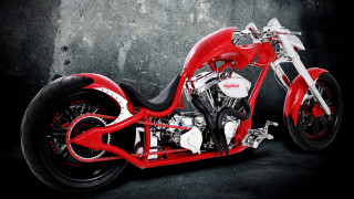 Red motorcycle dark room detailed - ed roth free wallpaper
