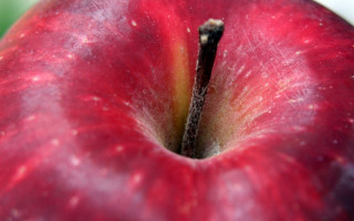 Red apple bite moon galaxy - center piece free wallpaper