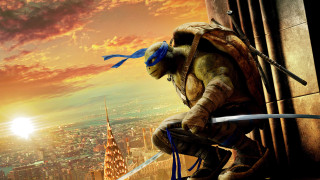Turtle man sword cityscape sunset - drew struzan free wallpaper for desktop