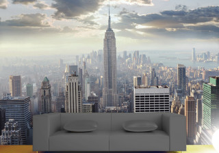 Couch city skyline mural empire - american scene painting free wallpaper