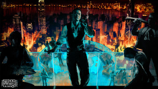 Man city skyline gun cigarette - comic cover art free wallpaper