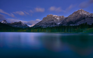Mountain lake forest sky water 10 - a forest in the foreground free wallpaper