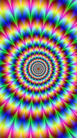 Psychedelic spiral design colorful artwork - a rainbow background free wallpaper for mobile