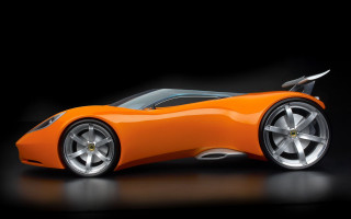 Orange white car black background - color free wallpaper