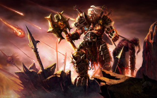 Mountain demon sword fire armor - warhammer free wallpaper