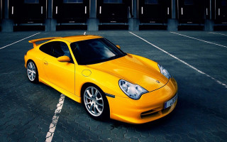 Yellow sports car parking lot 24 - a parking lot free wallpaper