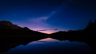Mountain reflection night starry sky - night sky free wallpaper