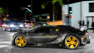 Black sports car yellow wheels - the road free wallpaper