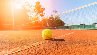 Tennis ball court net sunset - a tennis ball free wallpaper