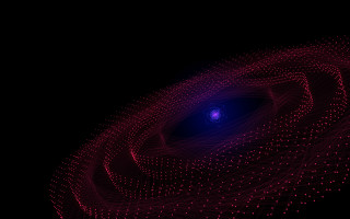 Blue red astronaut aurora galaxy - dot free wallpaper