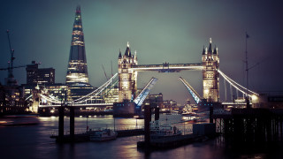 Bridge tower clock night cityscape 2 - christopher wren free wallpaper
