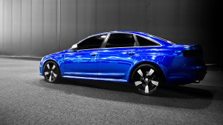 Blue car dark room white 2 - a black floor free wallpaper