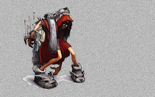 Wolf man knife pop surrealism - a wolf free wallpaper