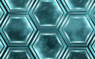 Hexagonal stars blue glow abstract - high detail 4k free wallpaper