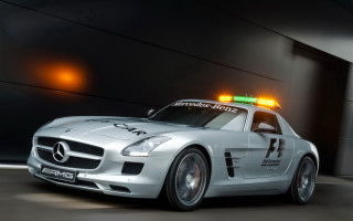 Mercedes sls amg police car - its light free wallpaper