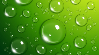 Green water droplets air bubble - environmental art free wallpaper
