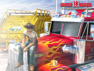 Man redtruck yellowtruck flames american - a yellow truck free wallpaper