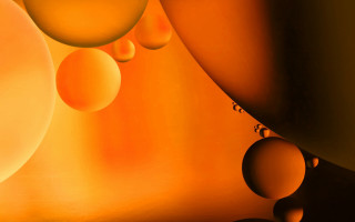 Orange abstract balls room yellow - a yellow wall free wallpaper
