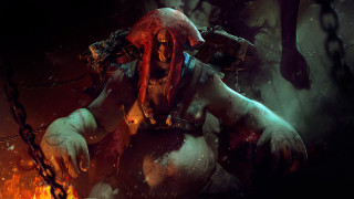 Demonic woman chains fire forest - chain free wallpaper