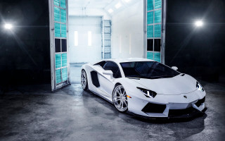 White sports car garage bright - the street free wallpaper