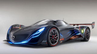 Futuristic car blue red gradient - concept design free wallpaper