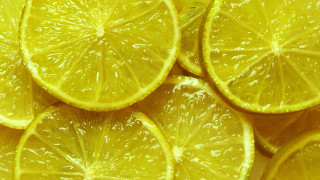 Lemons water droplets minimalism sparkle - half free wallpaper