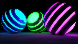 Glowing balls purple blue raytraced - ball free wallpaper
