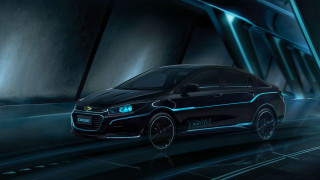 Black car tunnel holography blue - concept design free wallpaper