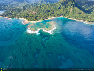 Tropical island lagoon aerial view - tropical free wallpaper