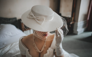 Woman white hat veil fashion - annabel kidston free wallpaper for desktop