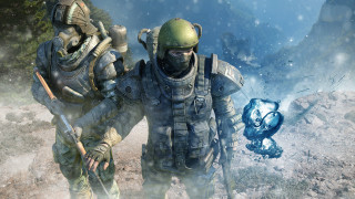 Snowy military astral armor beard - a snowy landscape free wallpaper