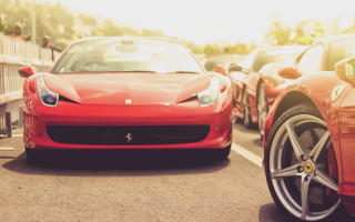 Red sports car parking lot 35 - detailed face free wallpaper