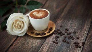 Coffee heart white rose beans - it next free wallpaper