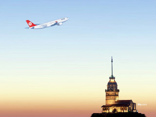 Jetliner tower sunset clockplane military - overhead free wallpaper