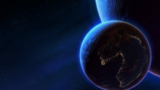 Blue planet bright light stars - a blue planet free wallpaper