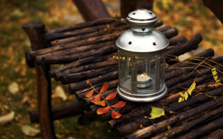 Lantern wooden bench woods candle - a lantern free wallpaper for desktop