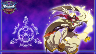 Woman white dress sword purple 2 - frame free wallpaper