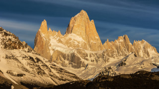 Mountain snow blue sky clouds - the top free wallpaper