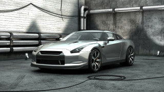 Silver sports car garage pipe - unreal engine free wallpaper