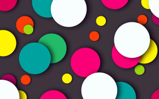 Colorful circles dark background white - circle and dots free wallpaper