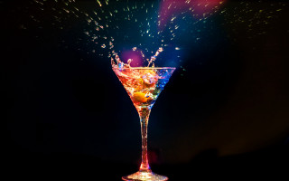 Colorful drink splash neon space - neon free wallpaper for desktop