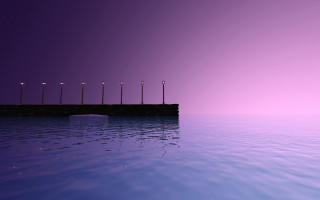 Pier lights ocean night purple - a pier free wallpaper