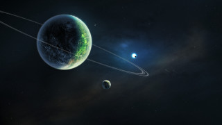 Planet rings star background aurora - a planet free wallpaper