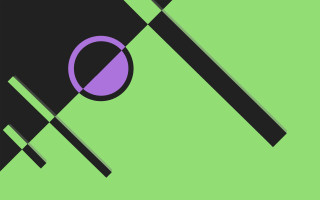 Purple circle black green background - bold shape free wallpaper