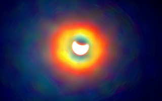 Bright sun white disk blue - a blue circle free wallpaper for desktop