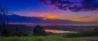Sunset lake clouds trees dusk 2 - david boyd free wallpaper