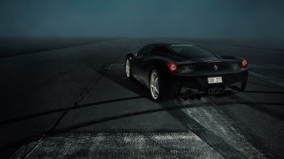 Black sports car foggy night - the dark night time free wallpaper