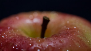 Red apple water droplets macro 2 - a red apple free wallpaper